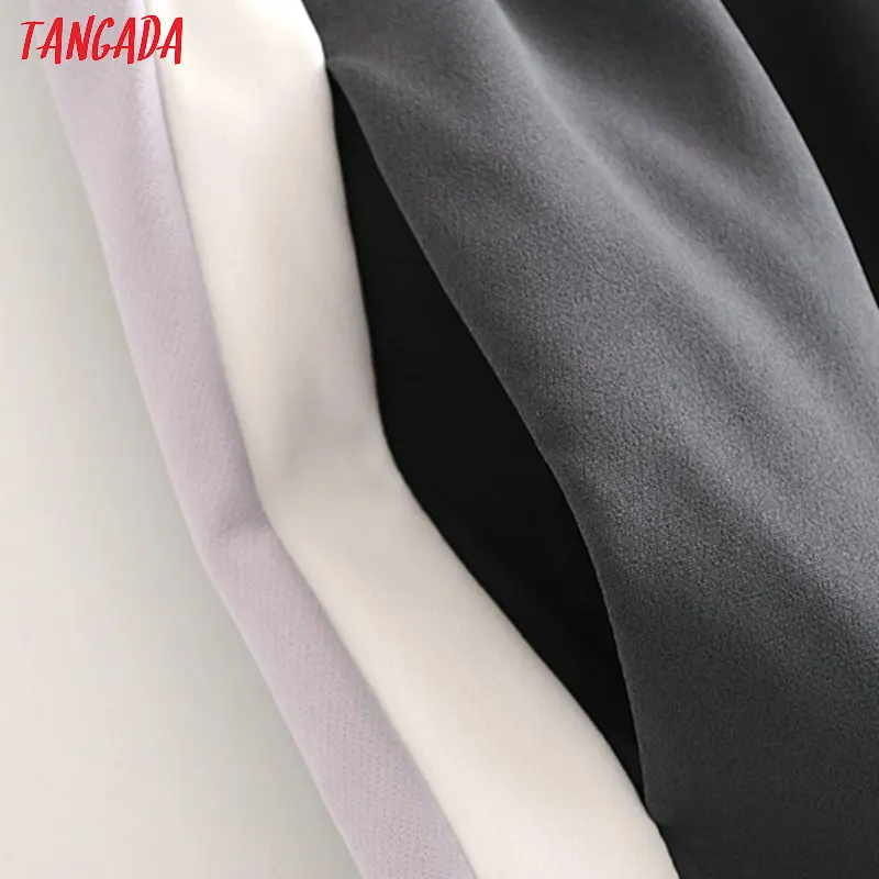 Tangada, женские серые спортивные штаны, штаны с боковой полосой, лоскутные, дамские штаны,, эластичная талия, боковые брюки, HY184