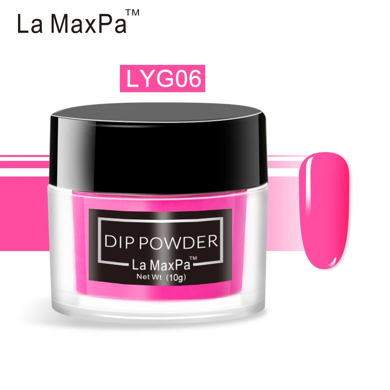 LYG06 La MaxPa погружающийся порошок неонового пигмента 10 грамм Пигмент Порошок Ногти неоновая долговечная неоновая пудра погружение ногтей искусство украшения - Цвет: LYG06