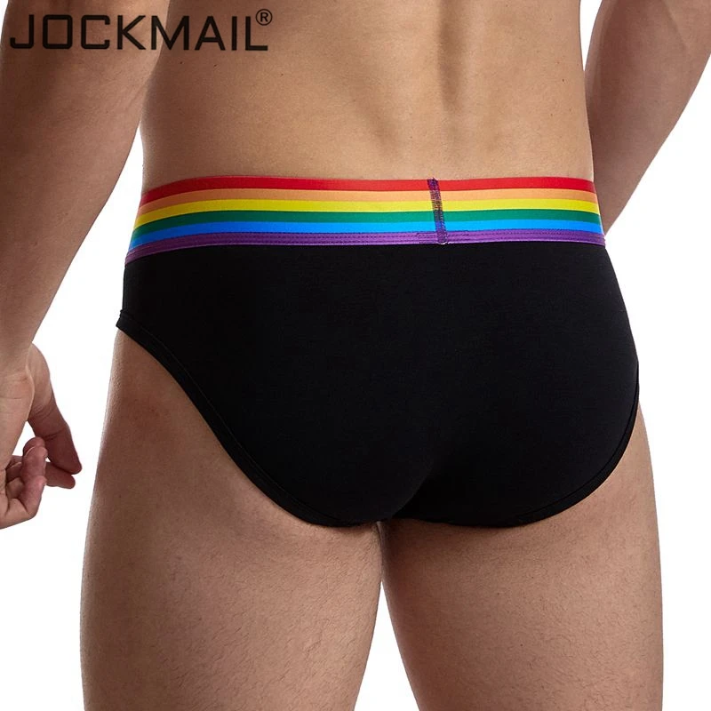 Мужские хлопковые трусы JOCKMAIL белые черные мягкие с низкой посадкой Радужное