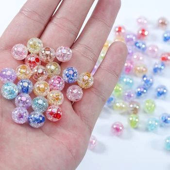 

XINYAO 100pcs 8/10/12mm Double Colored Cracked Beads Spacer Beads For Necklace Bracelet Jewelry Making Handmade DIY Wholesale