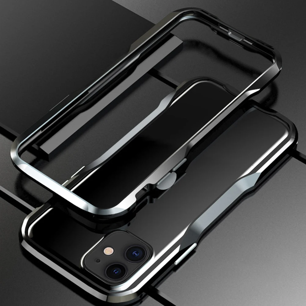 Black Для iPhone 11 Pro Max чехол металлический бампер алюминиевая рамка ультра тонкий противоударный защитный чехол без стекла для iPhone 11 Pro - Цвет: Black