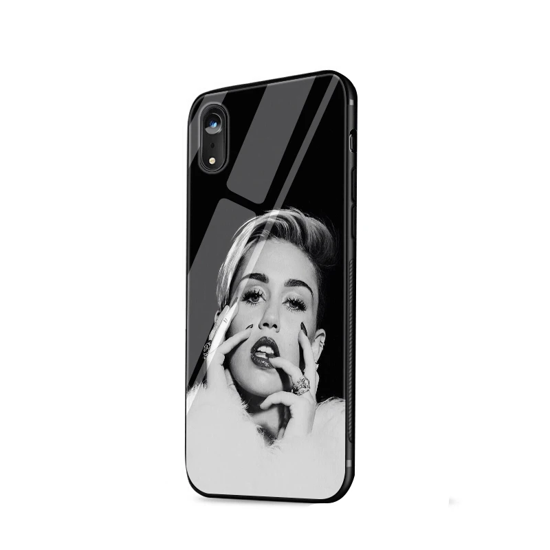 Чехол для мобильного телефона стекло для iPhone XR X XS Max для iPhone 7 8 6 6s Plus 5 5S SE чехол Майли Сайрус - Цвет: G10