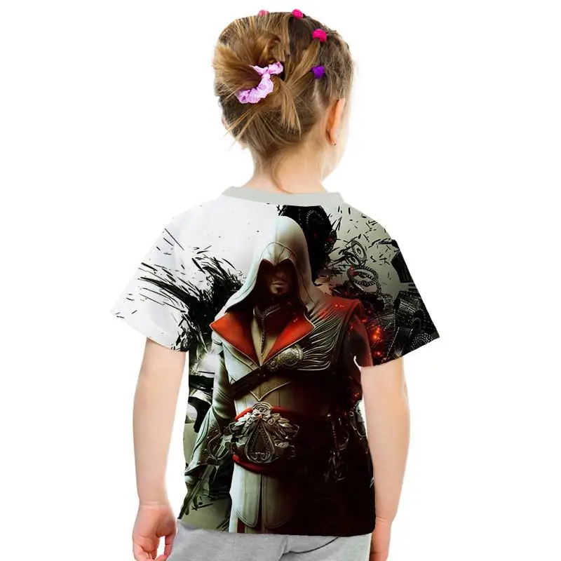 Camiseta de manga corta con estampado 3D Assassin Creed Altai para nios y nias