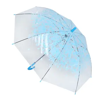 

Ship from RU Semi-automatic Transparent Cherry Blossoms Sakura Mushroom Princess Big Straight Long Handle Single Rain Umbrella