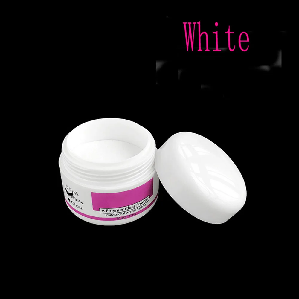white 3 варианта цвета белый прозрачный розовый цвет акриловый порошок для ногтей для роспись ногтей Советы Инструмент Кристалл DIY УФ гель ногтей искусство украшения - Цвет: white