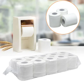 

10roll/pack Toilet Tissue 3 Ply Mixed Wood Pulp Bathroom Home Kitchen Gentle Durable Tear Resistant Easy Dissolve