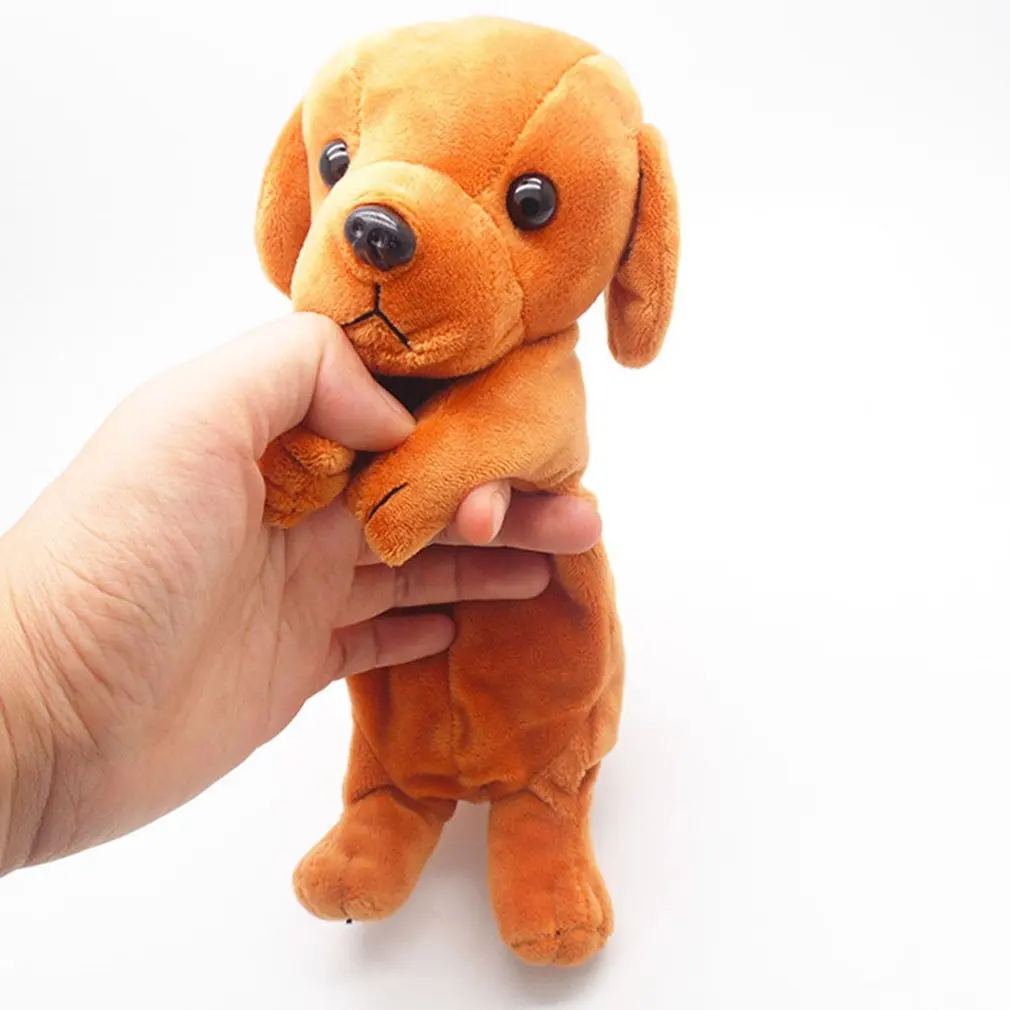Golden Dog Чехол для карандашей с животным узором, милый чехол для карандашей на молнии, мягкая плюшевая ручка в форме кролика, сумка для карандашей, сумка для канцелярских принадлежностей для путешествий - Цвет: Golden Dog