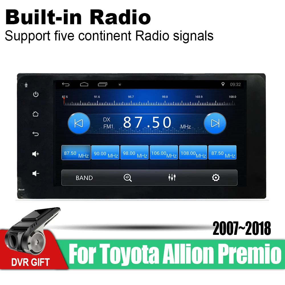 Автомобильный мультимедийный плеер ZaiXi Android GPS для Toyota Allion премио 2007 ~ 2018
