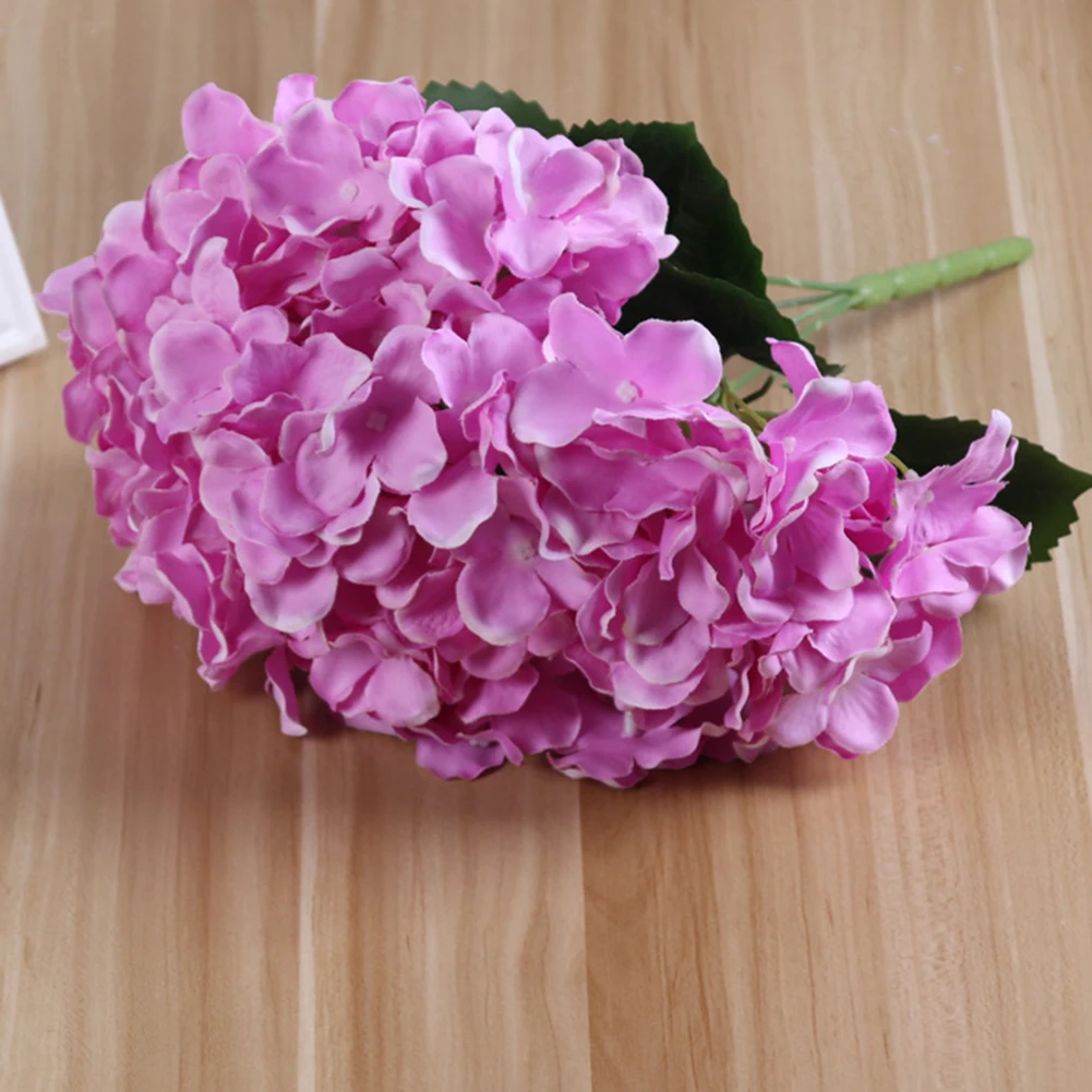 rose Red 5 головок Искусственные Шелковые цветки гортензии со стеблями для свадьбы декоративные искусственные цветы для дома вечерние товары для детского магазина - Цвет: rose Red