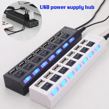 

Practical Splitter ABS Power Strip Tool USB PC Hub 5V Mobile Hard Disk Laptop Computer Power Adapter High Speed