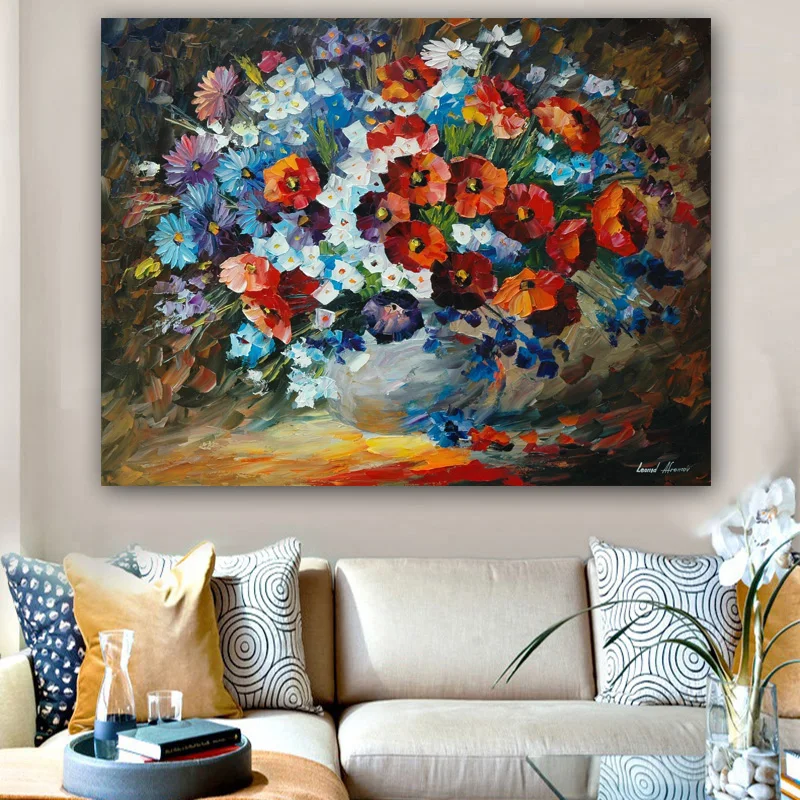 

RELIABLI ART Canvas Painting Wall Art Pictures Oils Flower Posters And Prints Pictures For Living Room Decoration NO FRAME