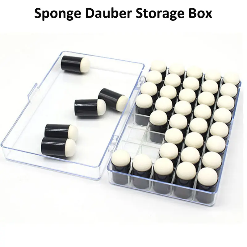 Empty 40 Grids Fixed Plastic Transparent Storage Organizer Case For Finger Sponge Daubers