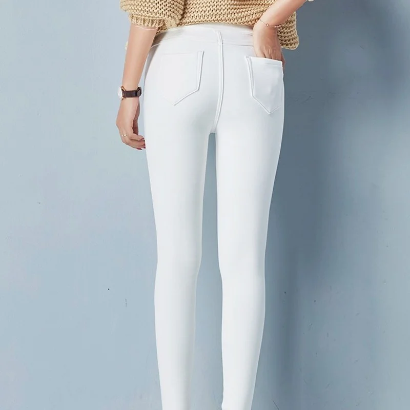 jean-blanc-taille-haute-elastique-pour-femme-pantalon-crayon-epais-slim-extensible-grande-taille-mode-bureau-hiver