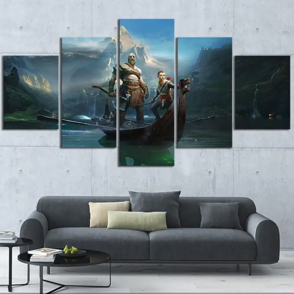 

5 Pieces Wall Art Canvas Painting Game Figure Poster Modern Nordic Home Decoration Modular Bedroom Pictures Frame