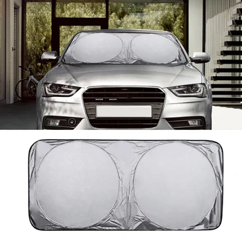 

Double Circle Sun Shade UV Protection Windshield Waterproof Folding Front Car Sun Visor Dust Protection With Cover