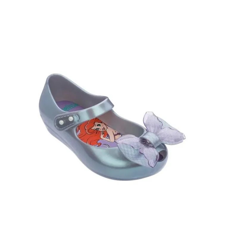 Mini Melissa/Новинка года; прозрачные сандалии для вечеринки; прозрачные сандалии с бантом для девочек; сандалии принцессы с открытым носком для девочек; удобная обувь melissa