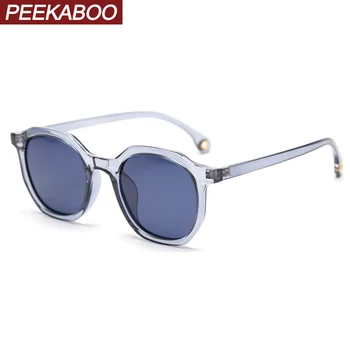 

Peekaboo korean style tr90 sunglasses men polarized polygon black fashion sun glasses for women uv400 gift items brown gray