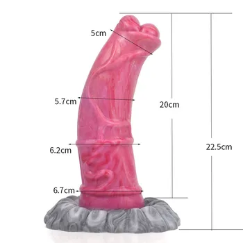 2021 Latest Gory Raw Meat Color Giant Horse Dildo Glans Erotic Masturbator Sex Toy For Women Anal Butt Plug With Suction Cup 2