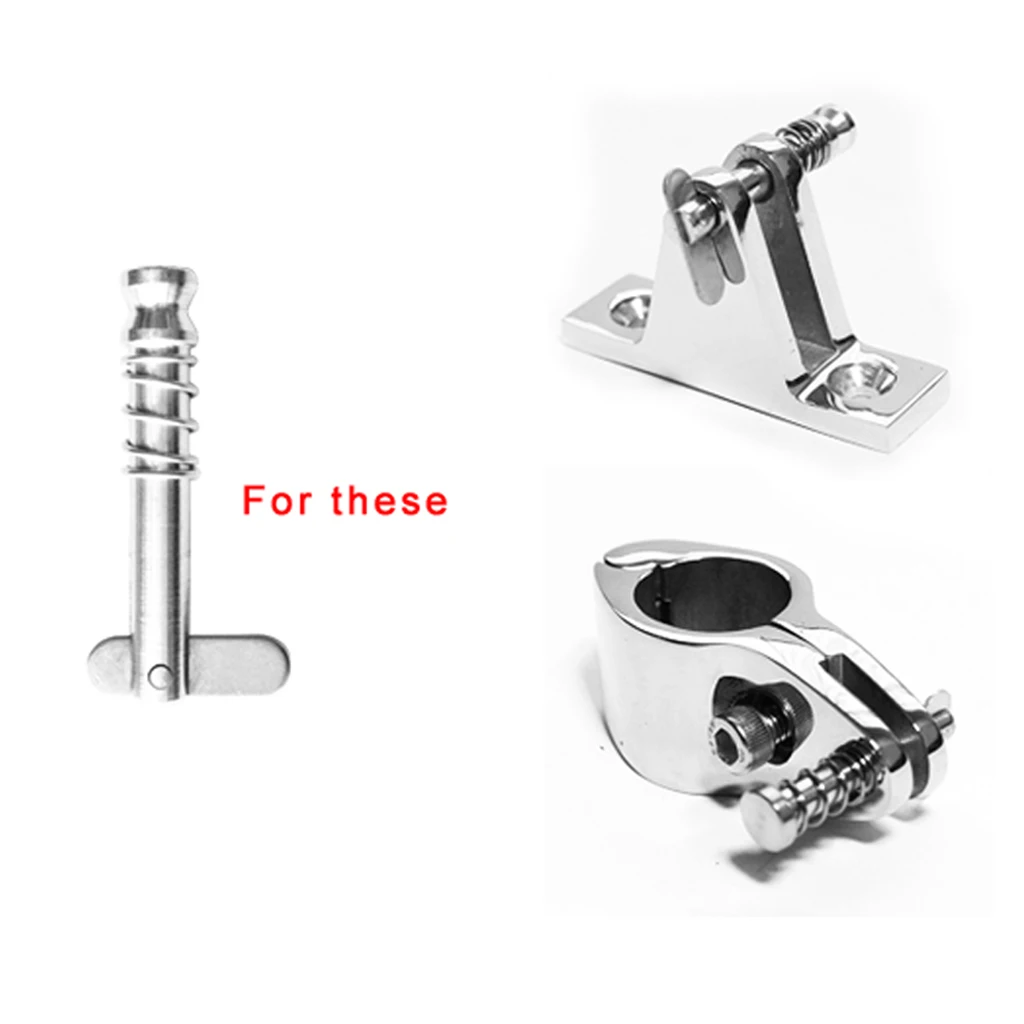 Quick Release Pin 1/4inch Diameter w/ Spring, 316 Stainless Steel, Bimini Top Pins, Marine Hardware, 6x43mm