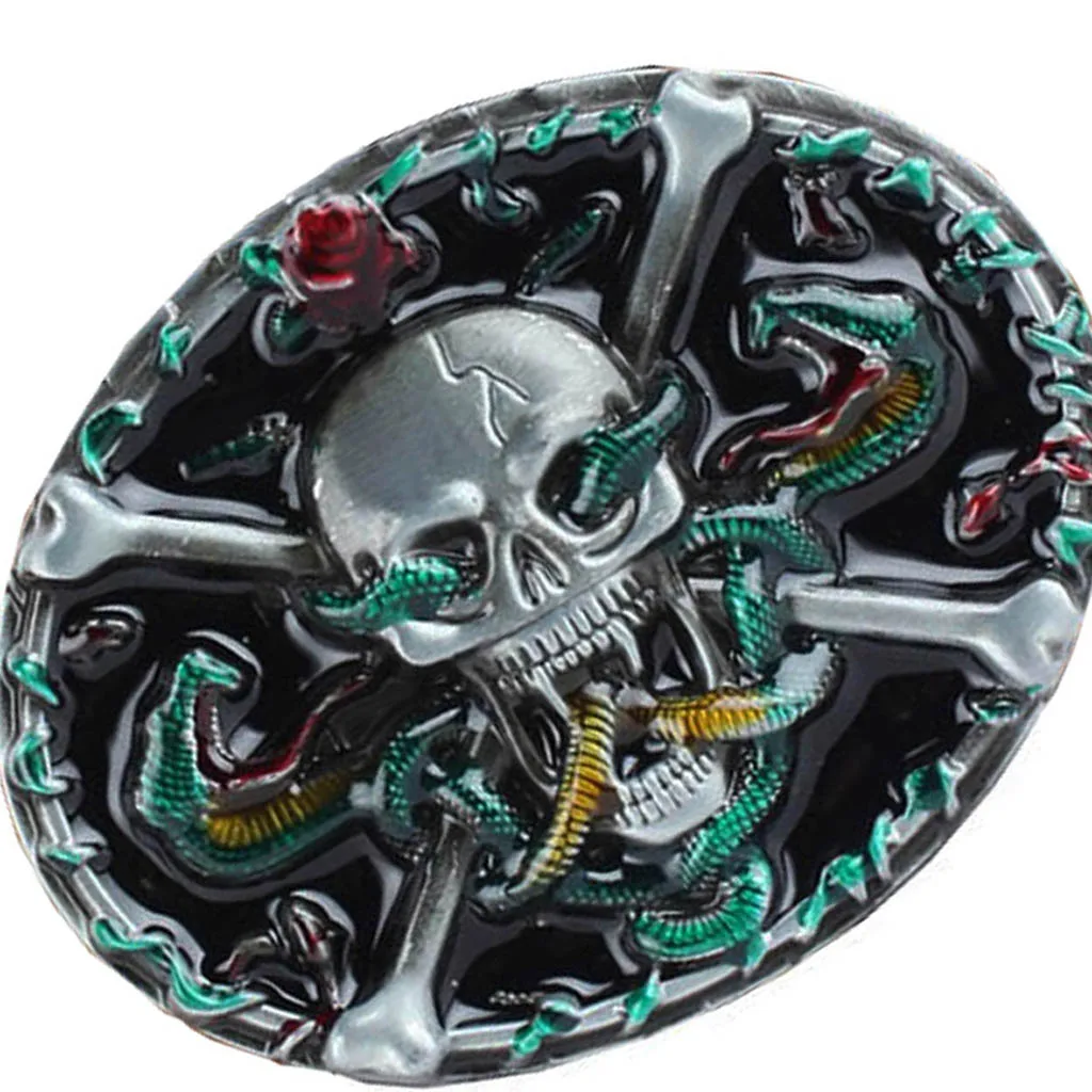 Punk Vintage Rock Biker Accessories Bucklt Gothic Punk Metal Belt Buckle Skeleton Skull Beauty Buckle for Belt 