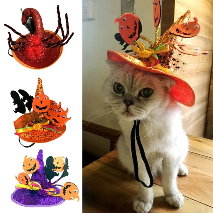 Хэллоуин Волшебная Шляпа ведьмы Pet Wizard Spider cap для кошки собаки вечерние украшения MDJ998