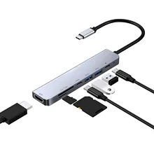 Usb c hub portátil tipo c 7-em-1 usb3.1 para hdmi hub sd tf leitor de cartão adaptadores divisor para huawei mate10/mate10 pro/p20/p20