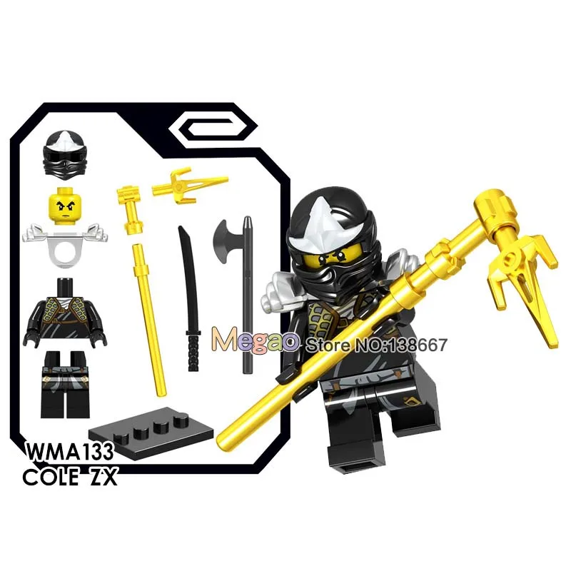 Single Llyod Nya Echo Zane ZX Golden Ninja Kai Cole Yang Akita Pythor Snake Warrior Ninja Building Blocks Model Kids Toys - Цвет: Светло-желтый