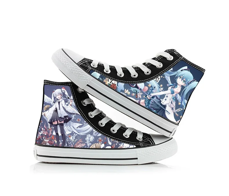 

High-Q Unisex Anime Hatsune Miku Casual plimsolls canvas shoes Hatsune Miku Lovers Casual rope soled shoes