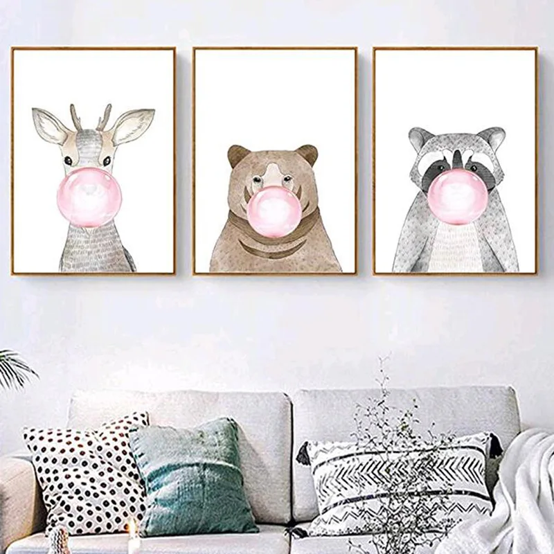 

Foreign Trade Hot Selling Northern European-Style Cartoon Animal Modeling Paintings Home Simple wu kuang hua xin CHILDREN'S Room