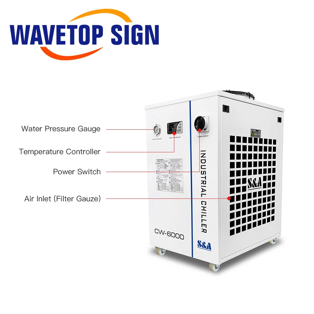 Industrial Refrigerated Water Chiller CW-6000 for CO2 laser 250W/300W