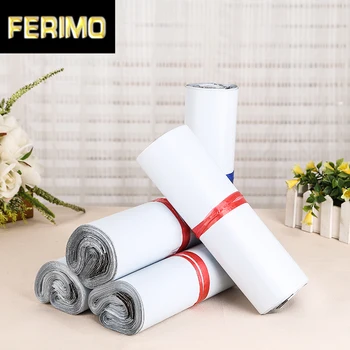 

10*15.5+4cm 100Pcs/ Lot White Poly Mailer Mailing Packing Pocket Express Courier Pouch Storage Envelope Plastic Mailers Pack Bag