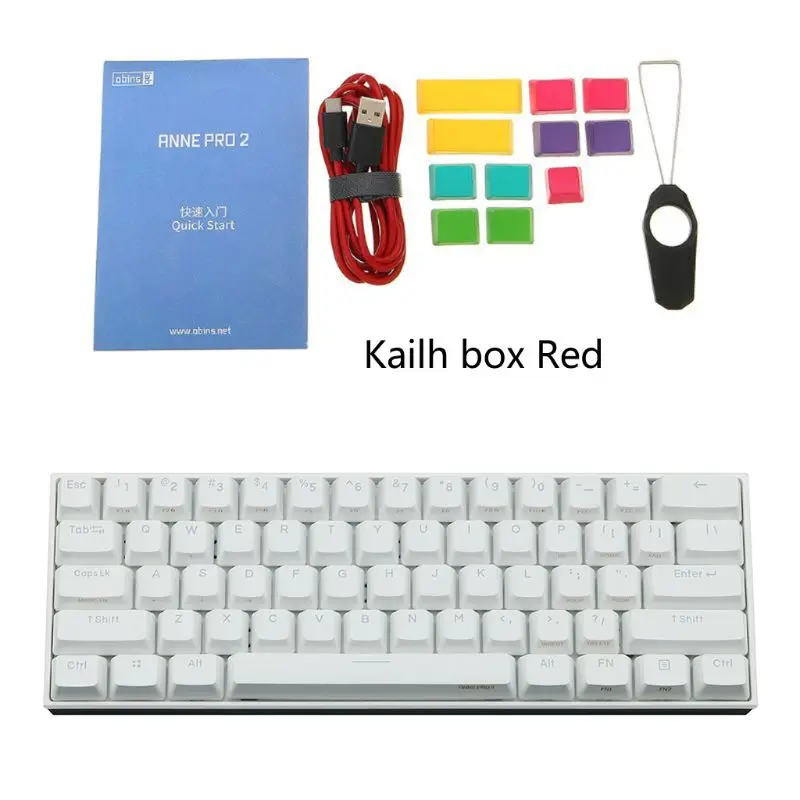 Anne Pro2 60% Bluetooth 4 0 Type C RGB 61 клавиша Механическая игровая клавиатура Cherry Switch Gateron