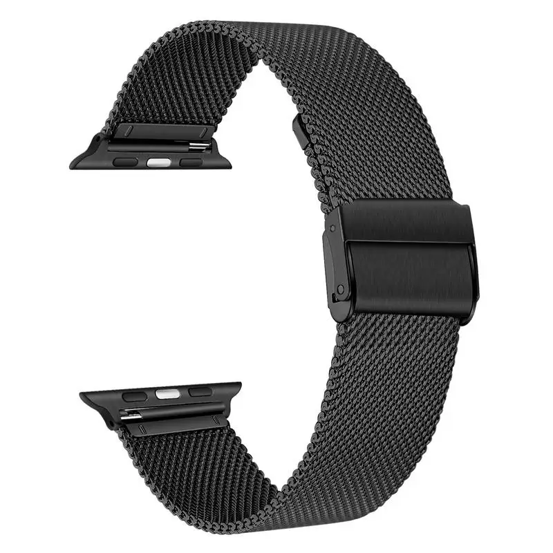 Миланская петля, ремешок из нержавеющей стали для часов Apple Watch iWatch, серия 5, 4, 3, 2, 1, 44 мм, 40 мм, 42 мм, 38 мм, сетчатый ремешок, браслет