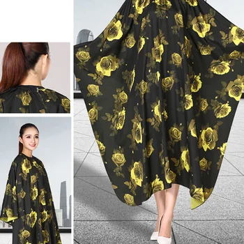 

2pcs Rose Pattern Hairdressing Cape Haircuting Apron Waterproof Hair Styling Cutting Dyeing Shawl (Red, Yellow)
