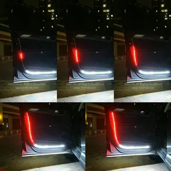 

120cm Red White Car Flashing Warning light Car Door Opening Flowing welcome LED Lights Strobe Red Anti Rear-end Collision Safety