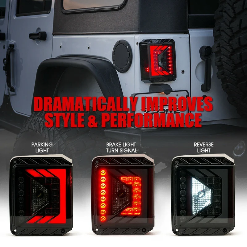 Черный светодиодный задний светильник с дымовыми линзами для Jeep Wrangler JK JKU 2007