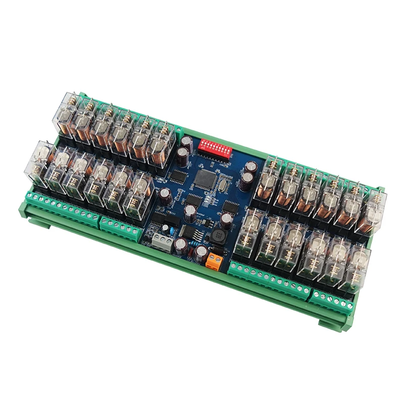 Huaqingjun 24-Channel RS485 Communication 1NO 1NC Relay Module Remote Control Module for PLC