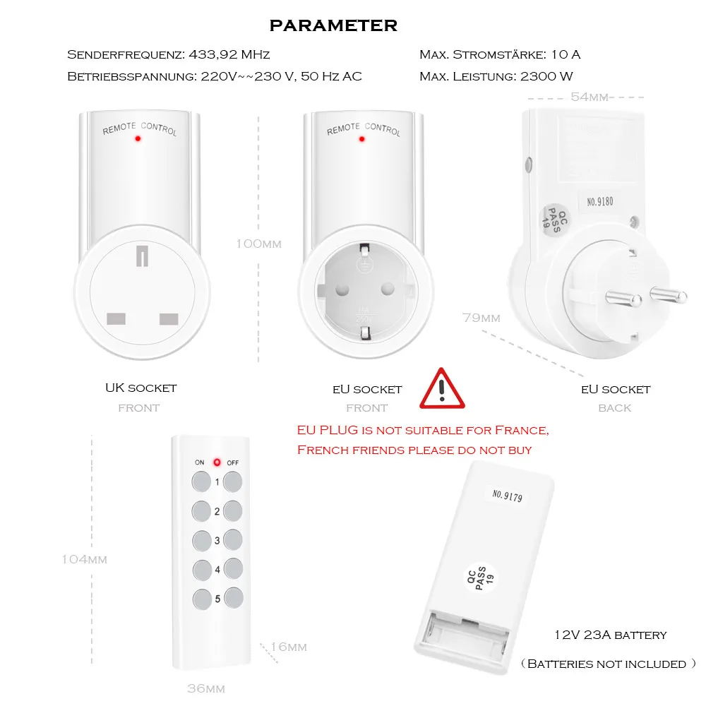 SMATRUL EU UK вилка 433 МГц умная Беспроводная 5 розетка 2 Пульт дистанционного управления электрическая розетка в стену 220 в 230 В LEDl огни для USB зарядного устройства