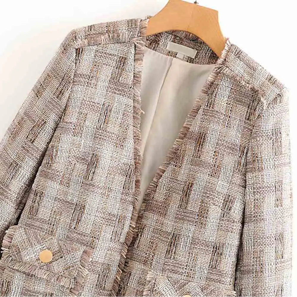 TXJRH, милая Корейская клетчатая куртка с косой клетчатой клеткой, кардиган с кисточками, блейзеры, топ, мини-юбка трапециевидной формы, комплекты из 2 предметов