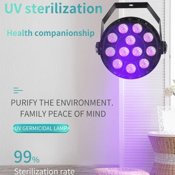 

36W 253.7nm Disinfection UV Lamp Home Living Room LED Ultraviolet Sterilization Germicidal Bacterial Disinfect Disco Lights