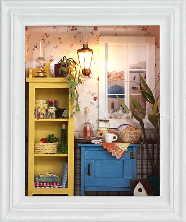 DIY фоторамка теплый рассвет деревянный кукольный домик мини мебель сборка