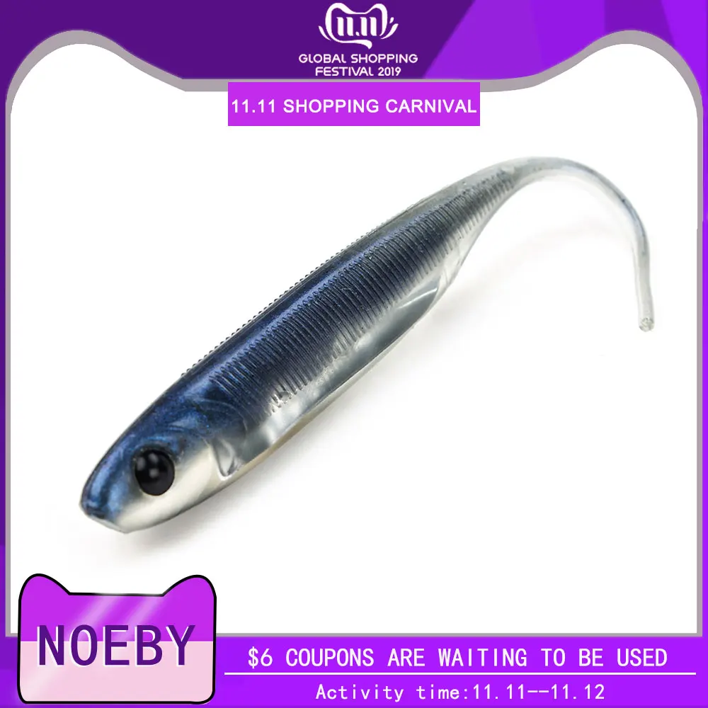 Noeby 3001L приманка для рыбалки, Мягкая приманка, воблеры, искусственная приманка, 4 шт./лот, 7,5 см-1,3 г, 10 см-3,0 г, внутренний лазер для ловли окуня и щуки