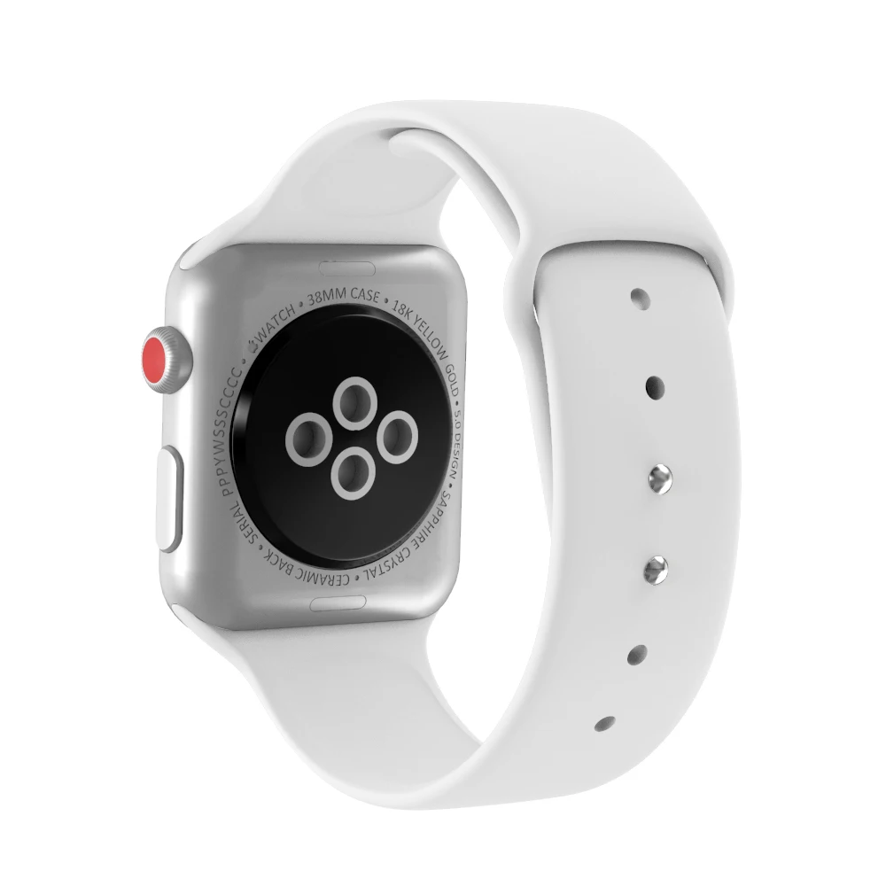 Силиконовый ремешок для Apple Watch 38 мм 42 мм iWatch 4 5 40 мм 44 мм спортивный браслет резиновые Ремешки для наручных часов для Apple Watch 5 4 3 2 1