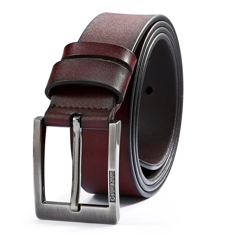

2019 new fashion mens belt luxury high quality cow leather genuine leather waist strap chain male buckle belt for men