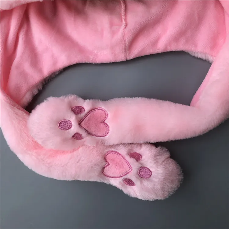 Онлайн знаменитости дуинь Стиль Знаменитостей кролик Ушастый шляпа с ушами будет перемещать ту Цзы Мао Милый Забавный воздушный мешок плюшевая шляпа