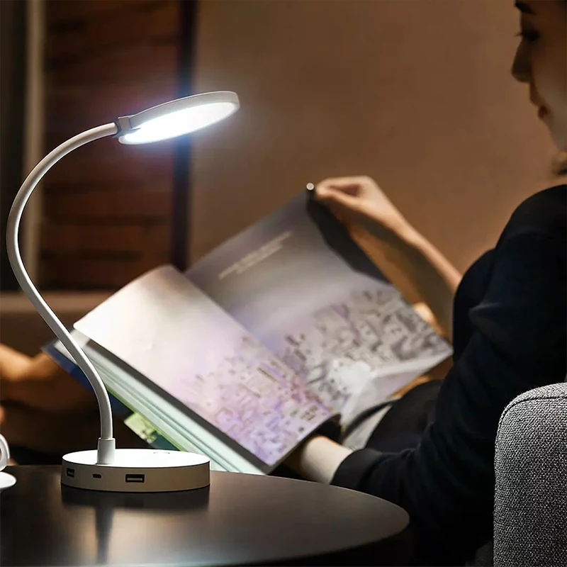 Original COOWOO LED Desk Lamp Smart Table Lamp Eye Protection Light Adjustable 4000mAh Power 2USB Mobile Power Supply 4
