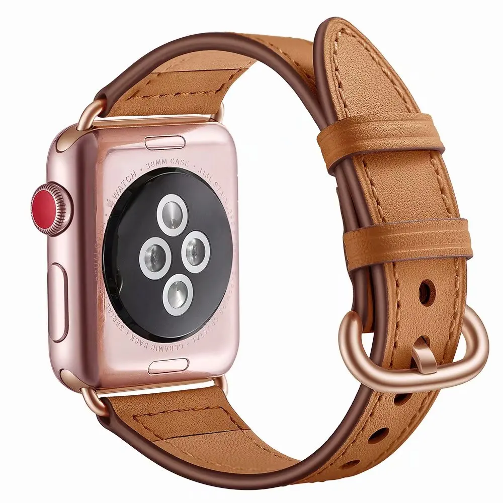 B-brown Дизайн, ремешок из натуральной кожи для Apple IWatch, 42 мм, 38 мм, 40 мм, 44 мм, ремешок для Apple Watch, серия 5, 4, 3, 2, 1 - Цвет ремешка: B-brown
