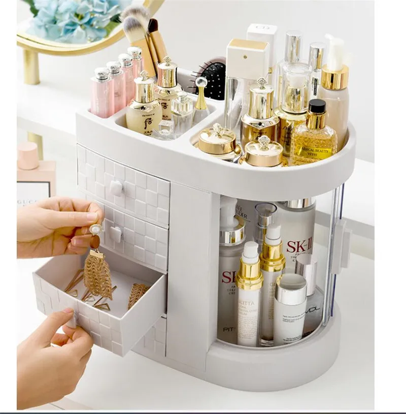 4 Utility Drawer Type Cosmetic StorageTox Dustproof Plastic Shelf For Tabletop Multifunctional Cosmetics Classified Admission