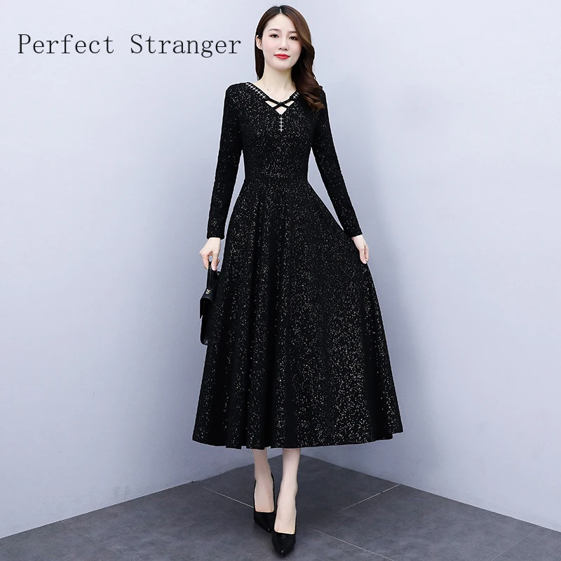 Autumn Winter Dress 2021 New Arrival Long Sleeve Vestidos V Collar ...