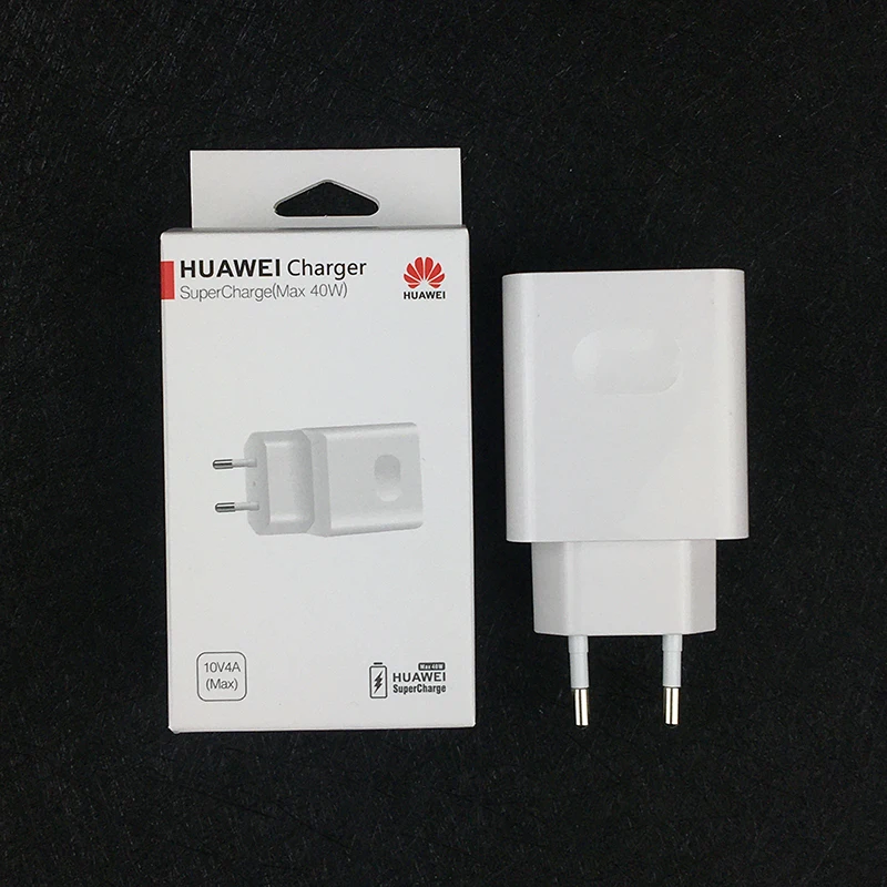 40w charger box Зарядное устройство huawei,, 40 Вт, ЕС, быстрая зарядка, адаптер питания, 5А, USB type c, кабель для передачи данных для nova 5 5t pro mate 30 pro p20 p30 pro - Тип штекера: 40w charger box
